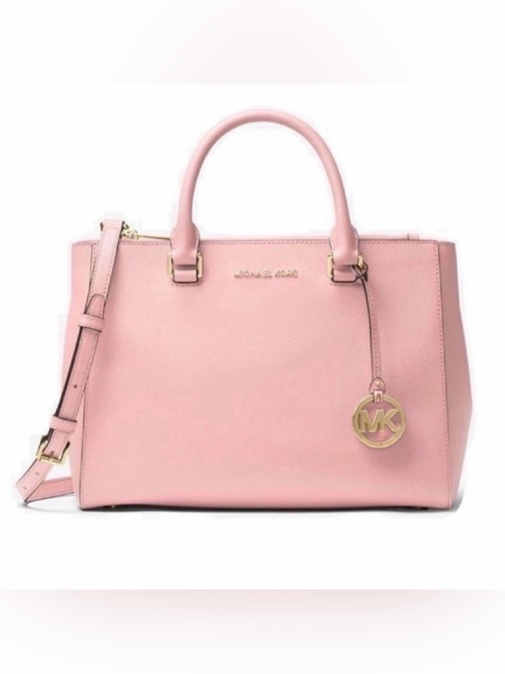 NWT MICHAEL Michael Kors Kellen Saffiano Leather Satchel Bag, Blossom